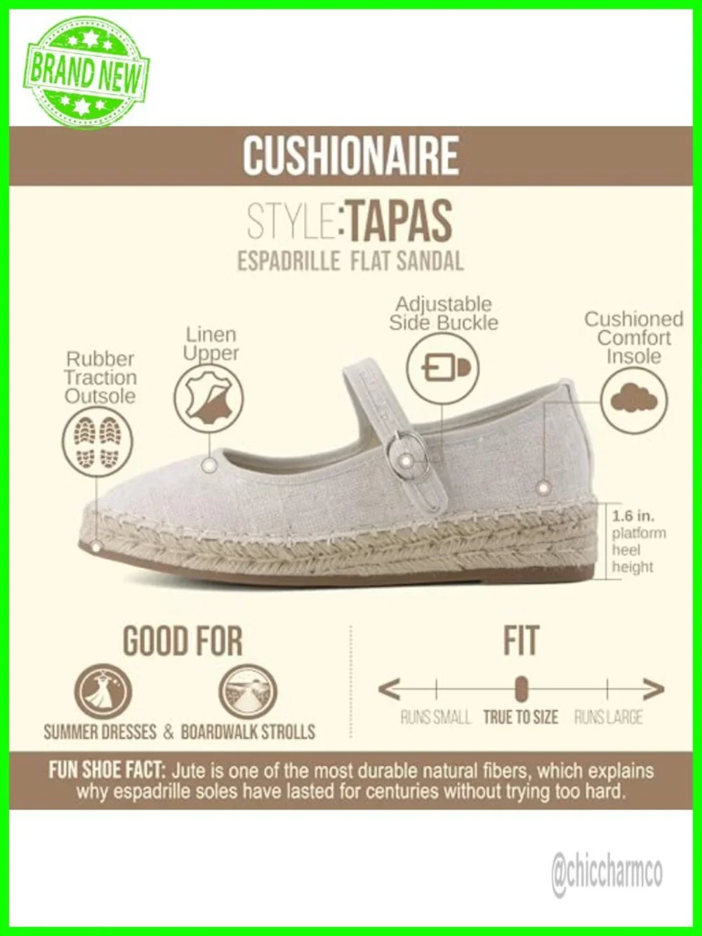 Cushioned Mary Jane Espadrille Flats for Women, Canvas with Adjustable Strap